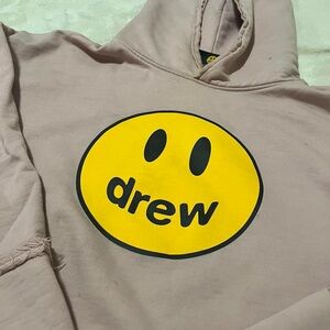 RARE Drew House deconstructed pink cropped hoodie